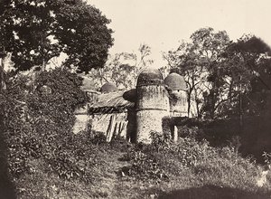 ファシスト時代の帝国建設Makallèのエンダ・ジーザス教会、1936年9月5日（モノクロ写真 作： Modestino Baldinetti