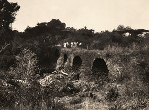 ファシスト時代の帝国建設ポルトガルの橋、1936年9月5日(白黒写真) 作： Modestino Baldinetti