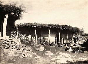 ファシスト時代の帝国建設：エドモのアビシニアンハウス、1936年9月5日（モノクロ写真