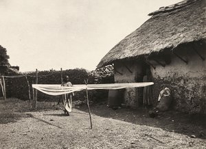 ファシストの時代に帝国を築く：織物の準備、1936年05月09日（モノクロ写真 作： Modestino Baldinetti