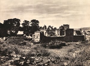 ファシスト時代の帝国建設：エチオピア・ゴンダールのファシラダス王の城、1936年09月05日（モノクロ写真 作： Modestino Baldinetti