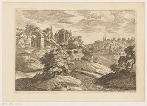 廃墟と鹿のいる風景 ティツィアーノの後の風景 (連載タイトル) 作： Moise Jean Baptiste Fouard