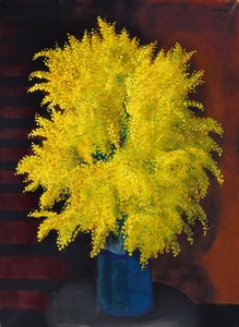 ミモザの花束 1930年頃 油彩・キャンバス 作： Moise Kisling