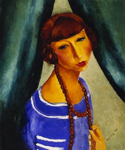 画家の義姉マルグリット・グロの肖像；画家の妹マルグリット・グロの肖像 作： Moise Kisling