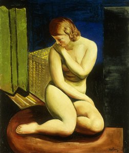 座った女性ヌード 作： Moise Kisling