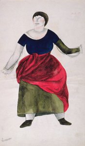 ジュゼッペ ヴェルディ (1813-1901) によるオペラ「オテロ」のエミリア (紙にガッシュ) 作： Moisei Zeligovich Levin
