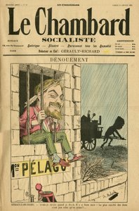 Le Chambard socialiste の表紙のモロク (1849-1909) のイラスト、no. 59 作： Moloch