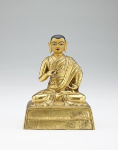 19世紀半ばのラマと教師の部分的なセットからの12番目のダライラマ、Trinlay Gyatso 作： Mongolian School