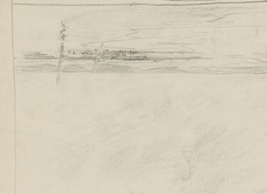 桟橋のある海の風景と干潮時の姿 作： Monogrammist DS (tekenaar)