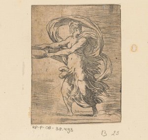 高原を持つ若い女性 作： Monogrammist FP (Italië; 16e eeuw)