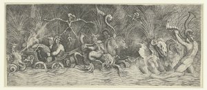 神話上の獣が引く戦車に乗った海の神々 水の神々 作： Monogrammist HFE