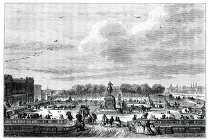 ルイ15世のフランス宮殿の庭園、1763年1885年。 作： Moreau