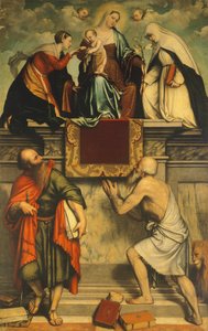 Enthroned Madonna with Child, St Catherine, St Paul and St Jerome   1462576   ja       japanese Successfully Translated  Original: Kew Gardens: The Pagoda and Bridge [1985, Cormack, YCBA Concise Catalogue] Translat: Kew Gardens: The Pagoda and Bridge [1985 作： Moretto da Brescia