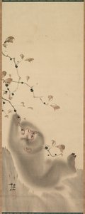 枝にぶら下がる猿 作： Mori Sosen