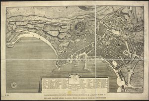 ナポリの地図、ナポリ市の計画 ... M.L. ジョリベット...ベリン。 [sic] と sclp。 1755年（彫刻）