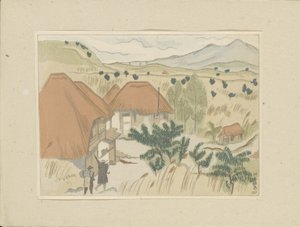 川上温泉 川上温泉（題名） 第二部 会津エリア（連載タイトル） 大二首、会津の部 日本の風景の版画（連載タイトル） 日本風景版画（連載タイトル） 作： Morita Tsunetomo