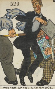 ウィーンのカフェ: Carom Wiener カフェ: Carabol, 1911. 作： Moritz Jung