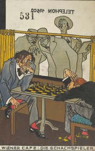 ウィーンのカフェ: チェスのプレイヤー ウィーンのカフェ: チェスのプレイヤー、1911 年。 作： Moritz Jung