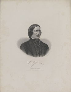 作曲家ロベルト・シューマンの肖像 1810-1856年、c. 1840年。 作： Moritz Laemmel