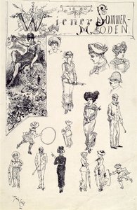 ウィーンのタイプ 1880 (ウィーンの夏のファッション) 作： Moritz Ledeli