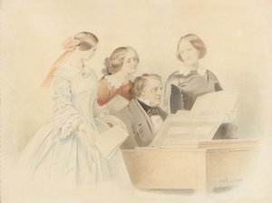 フランツ・ラクナーとのリハーサル、1858年。 作： Moritz Ludwig von Schwind