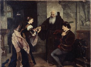 ロミオとジュリエットの結婚式。 ウィリアム シェイクスピア (1564-1616) の戯曲に触発されたシーン。 Moritz Ludwig von Schwind (1804-1871) の絵画、キャンバスに油彩、オーストリア美術、19 世紀半ば、ロマン主義。 歴史と芸術の博物館、チェレプ