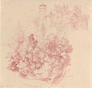 高い崖の上の要塞化された城 作： Moritz Ludwig von Schwind