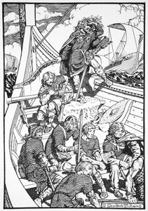 ハラルド フェアヘア、ノルウェー王、9 世紀または 10 世紀、1913 年 作： Morris Meredith Williams