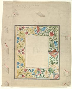 フレームの刺繍デザイン、No. 098、1875 年以降。 作： Morris and Co