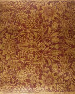 "Sunflower "の壁紙（プリント、金箔、ラッカー加工された紙 作： Morris and Company