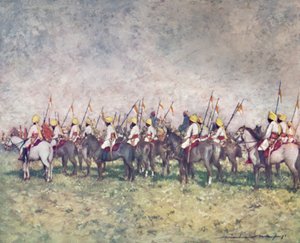 「著名なネイティブ連隊」、1903 作： Mortimer L Menpes
