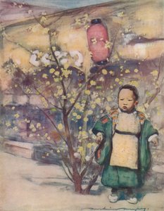 「日本の小さな男の子」、c1887、1901 作： Mortimer L Menpes
