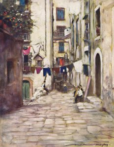 ナポリの街、1903 作： Mortimer L Menpes