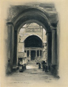 「ヴェネツィア、サン マルコ寺院内」、1903 年 作： Mortimer L Menpes