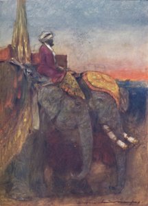 「ジャイプールの象」、1903 年 作： Mortimer L Menpes