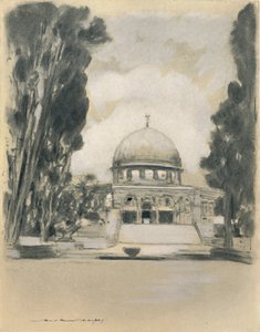 オマールのモスク、エルサレム」1903年 作： Mortimer L Menpes