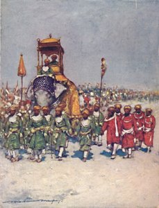 「保持者の行列で最も絵のように美しいグループの1つ」、1903年 作： Mortimer L Menpes
