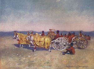 「バローダの金と銀の大砲、1903 年 作： Mortimer L Menpes