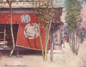 「赤いカーテン」、c1887、1901 作： Mortimer L Menpes