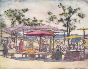 「緋色の傘」、c1887、1901