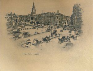「トラファルガー広場」、1903 年 作： Mortimer L Menpes