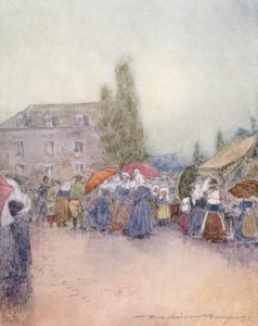 縁日の雨の日（カラーリトグラフ） 作： Mortimer Ludington Menpes