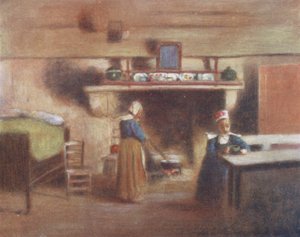 孤独な食事（カラーリトグラフ） 作： Mortimer Ludington Menpes
