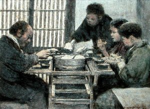 日本食ディナー 作： Mortimer Ludington Menpes