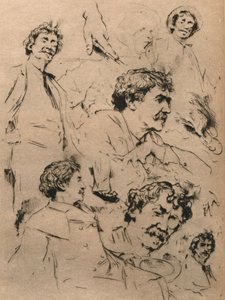ジェームズマクニールウィスラーの研究、c1886。 1903 作： Mortimer Ludington Menpes