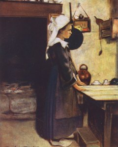 リトル・ハウスワイフ（カラーリトグラフ） 作： Mortimer Ludington Menpes