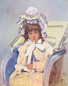 世界の子供たちアメリカ人、看護婦付き（カラーリトグラフ） 作： Mortimer Ludington Menpes
