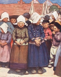 世界の子供たちオランダ人、勢揃い（カラーリトグラフ） 作： Mortimer Ludington Menpes