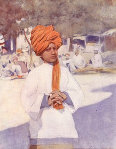 世界の子供たちインド、デリーにて（カラーリトグラフ） 作： Mortimer Ludington Menpes