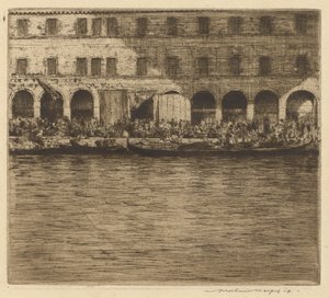リアルト市場、ヴェネツィア 作： Mortimer Menpes
